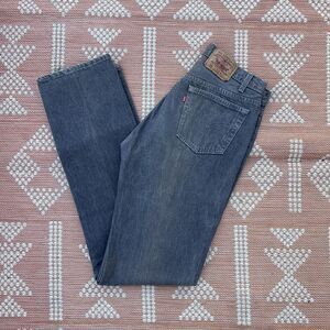 VTG 80s Levis 501 Jeans Mens 32 x 35 Dark Gray Made in USA Button Fly Denim